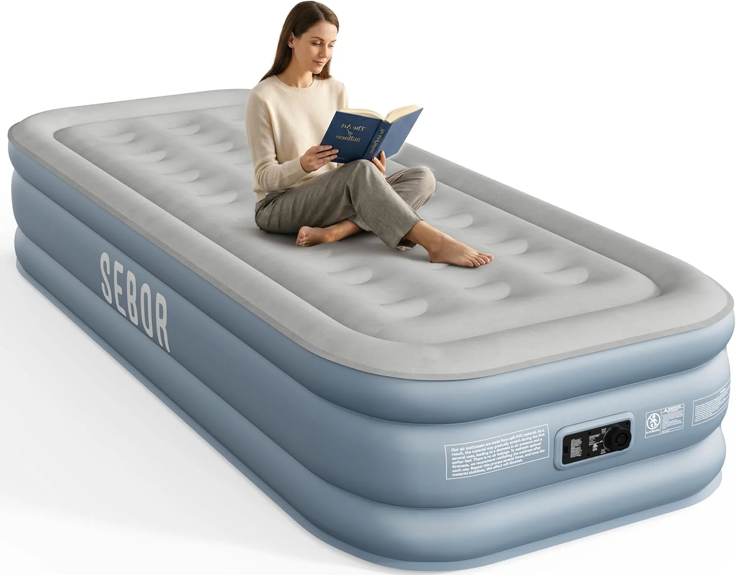Air Mattress Queen with Built-in Pump 18, Comfortable Self-Inflating Blow up Mattress with High-Speed Pump - Image 5