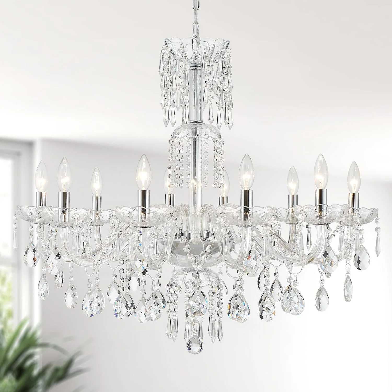 5-Light Crystal Candle Chandelier Pendant Ceiling Light Modern Lighting Fixture for Bedroom Hallway Bar Kitchen - Image 15