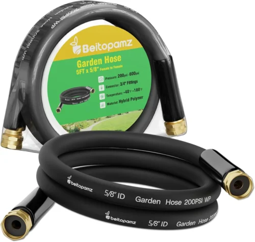 Alternative view of 100 ft Garden Hose, 5/8 in Heavy Duty Water Hose, Male to Female 3/4'' Brass Fittings for Patio