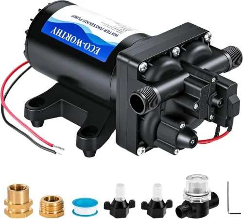 Alternative view of 33-Series Industrial Water Pressure Pump 110V AC 4.0GPM 50PSI RV Fresh Water Diaphragm Pump include Garden