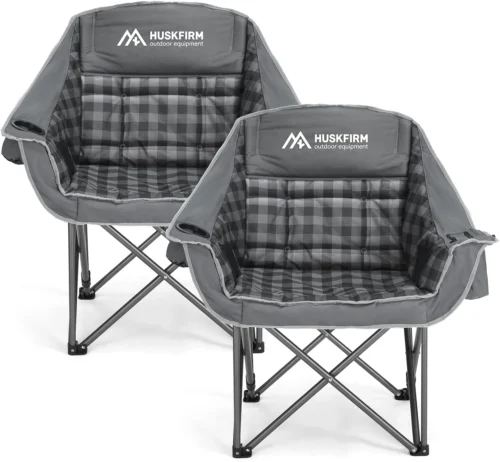Alternative view of 2 Pack Camping Chairs Oversized Padded Camping Chair Heavy-Duty Foldable Camping Chairs with Cup Holder and