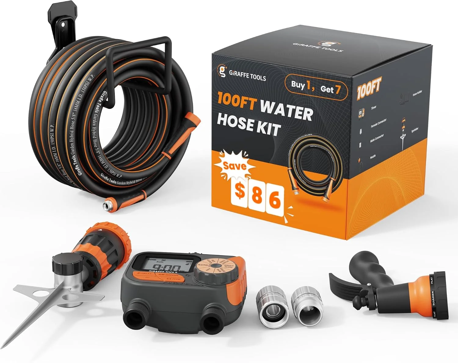 Tools Garden Hose 5/8, Water Hose Heavy Duty, 100ft Male to Female Fittings, Burst 600 PSI - Image 9