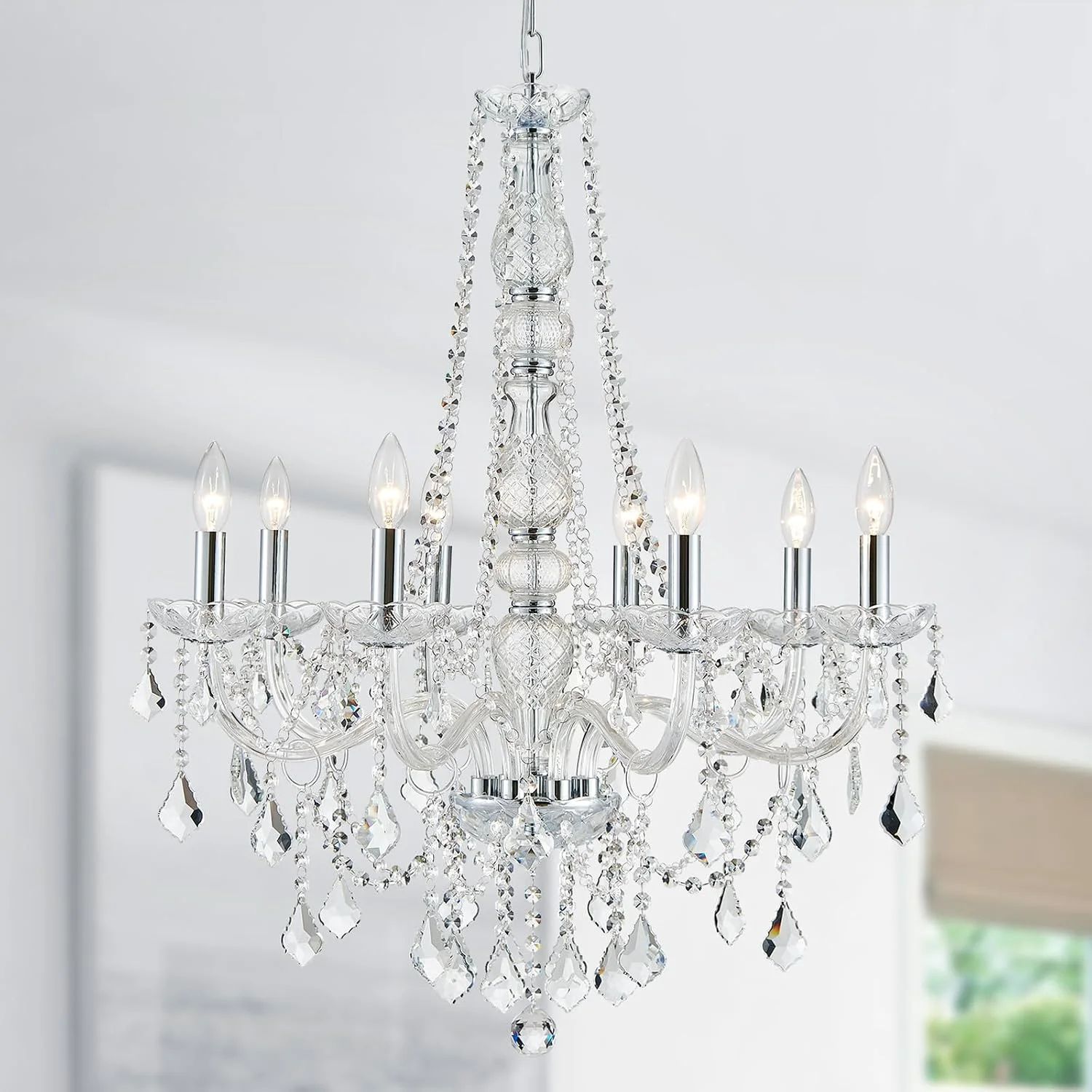 5-Light Crystal Candle Chandelier Pendant Ceiling Light Modern Lighting Fixture for Bedroom Hallway Bar Kitchen - Image 14