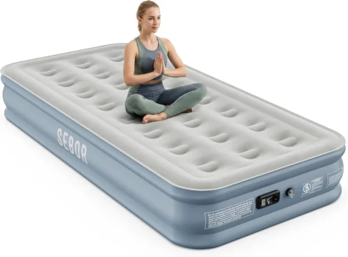 Air Mattress Queen with Built-in Pump 18, Comfortable Self-Inflating Blow up Mattress with High-Speed Pump