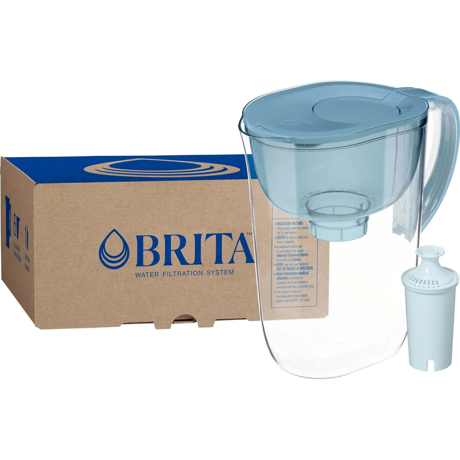 Large 10 Cup Water Filter Pitcher, Includes 1 Filter, Bright White - For Home Projects - Image 8