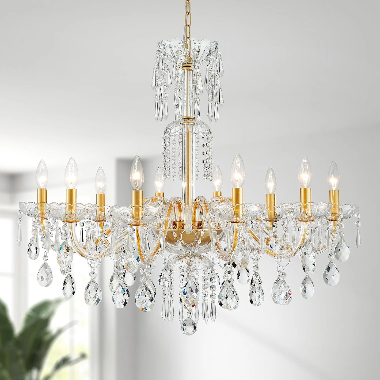 5-Light Crystal Candle Chandelier Pendant Ceiling Light Modern Lighting Fixture for Bedroom Hallway Bar Kitchen - Image 17