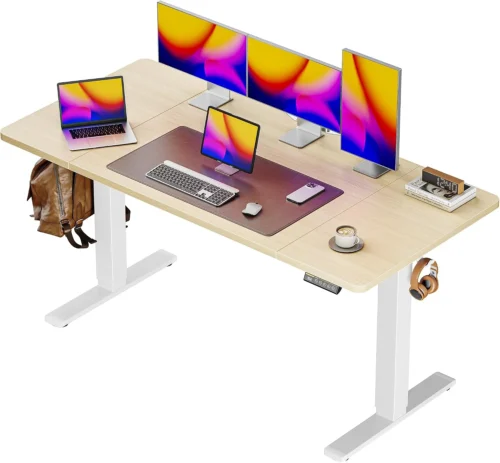 Alternative view of 55 x 28 Large Electric Standing Desk, Height Adjustable Computer Desk, 27.6 Deep Desktop