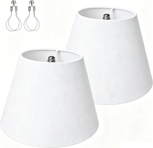 Empire Beige Linen Lamp Shades Set of 2