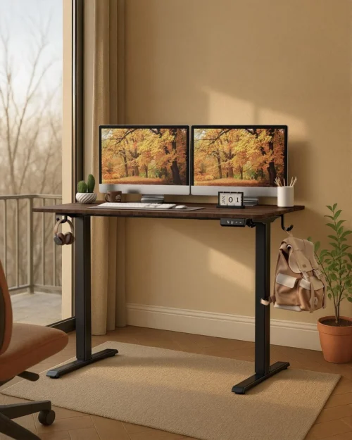 Alternative view of BEAUTY Electric Standing Desk 48 x 24, Height Adjustable 28-46