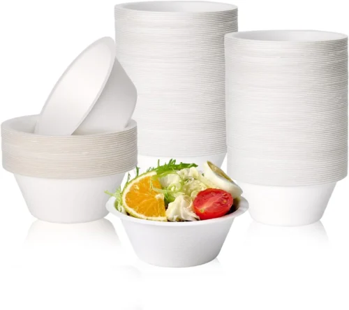 150 Pack 12 oz Compostable Paper Bowls Disposable, White