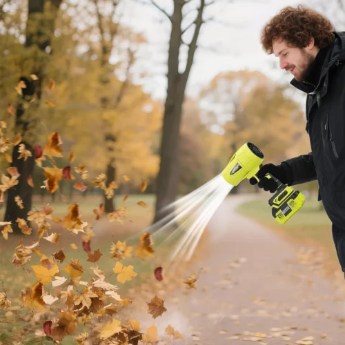 Alternative view of Turbo Jet Leaf Blower: Cordless Leaf Blower for Yard Leaves, Driveway Sand & Car Drying - 450 CFM High Speed with - For Yard Cleanup