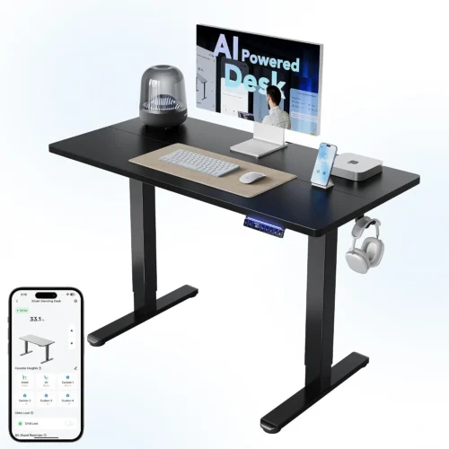 Alternative view of 32 Small Electric Standing Desk Adjustable Height, 4 Memory Height Settings