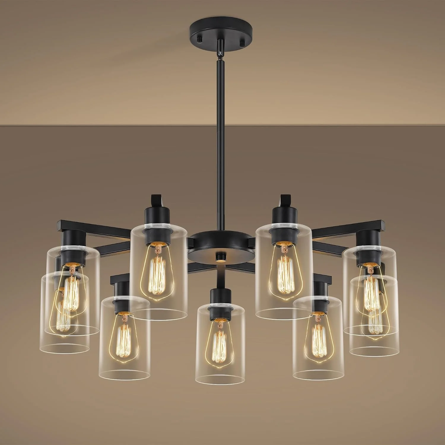 4-Light Modern Farmhouse Black Chandelier - Image 5