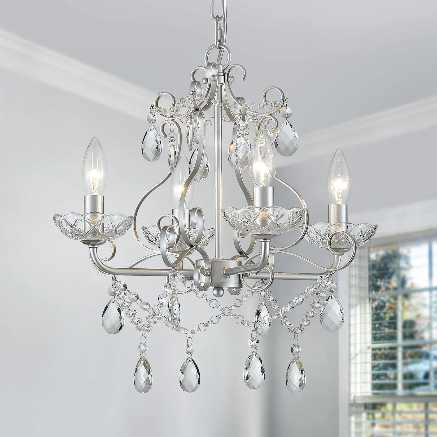 5-Light Crystal Candle Chandelier Pendant Ceiling Light Modern Lighting Fixture for Bedroom Hallway Bar Kitchen - Image 21