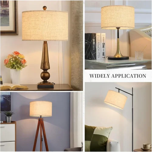 Alternative view of Large Drum Lamp Shades Set of 2 16 Top x 16 Bottom x 10 High