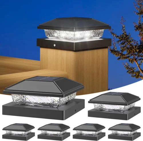 Alternative view of Solar Post Cap Lights, 4x4 Post Solar Light Cool White, White 12 Pack - For Home Projects