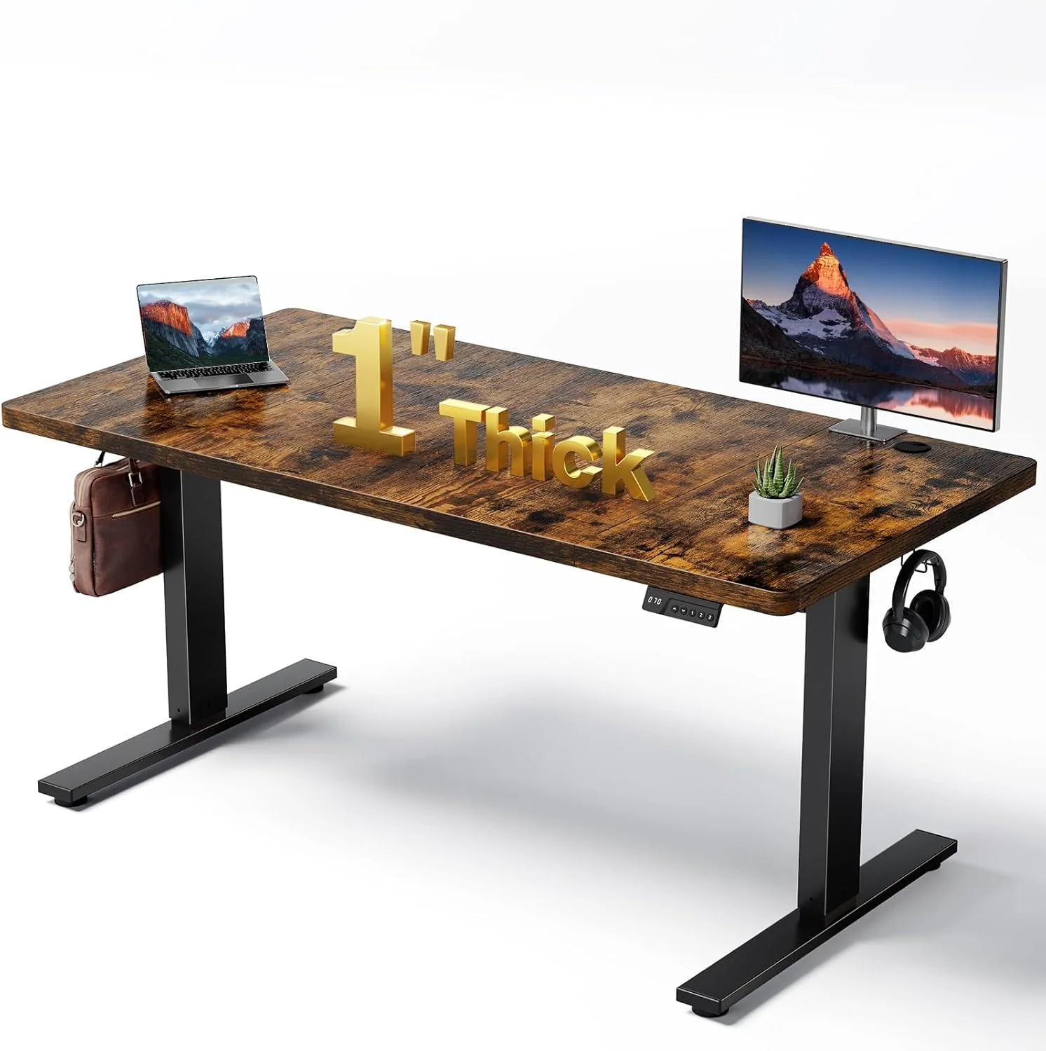 Nook Electric Standing Desk Adjustable, 60x28 Inch Sit Stand Desk with 1 Inch Thick Tabletop - Image 3
