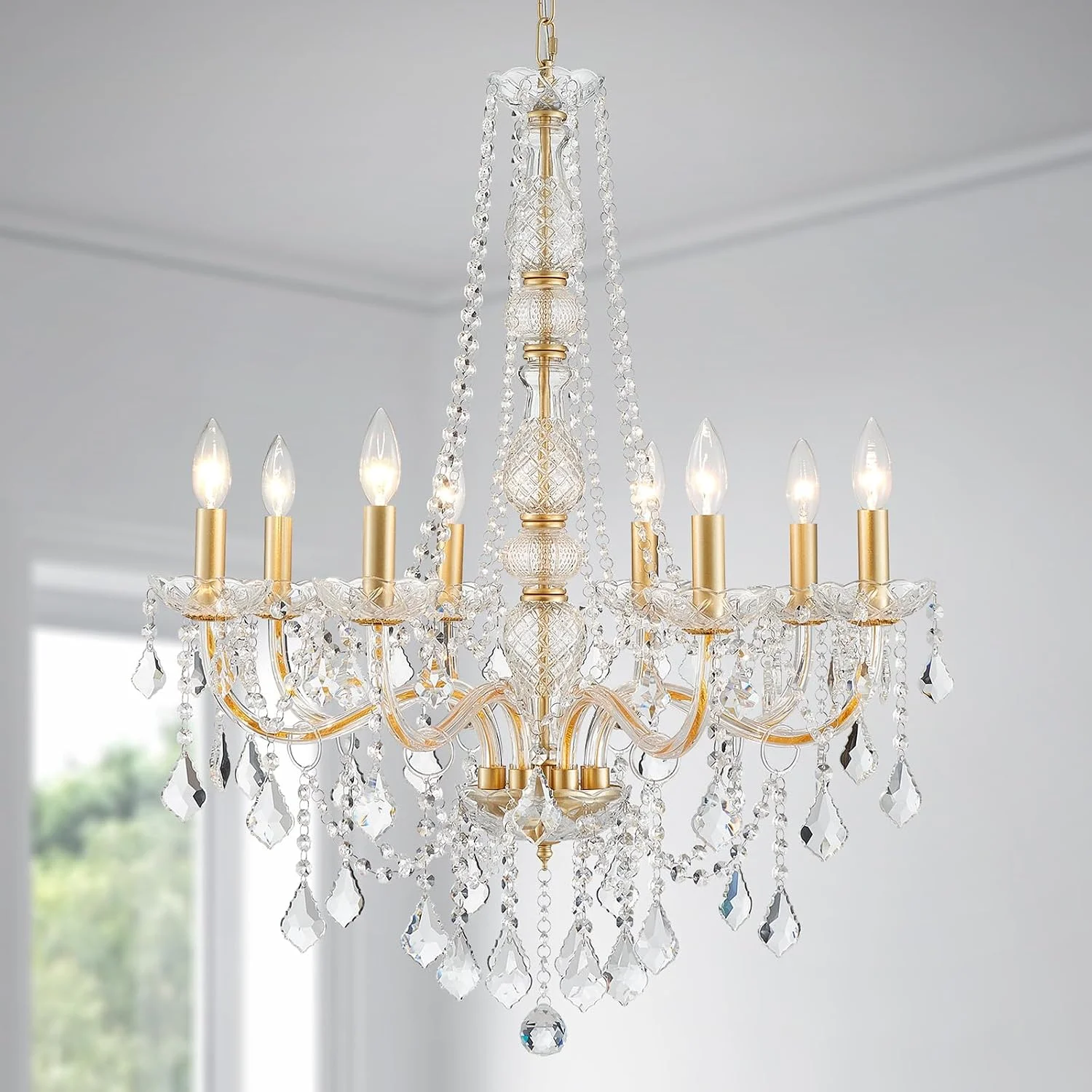 5-Light Crystal Candle Chandelier Pendant Ceiling Light Modern Lighting Fixture for Bedroom Hallway Bar Kitchen - Image 20