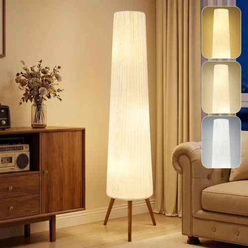 60 Inch Wood Floor Lamp, Bulb Included