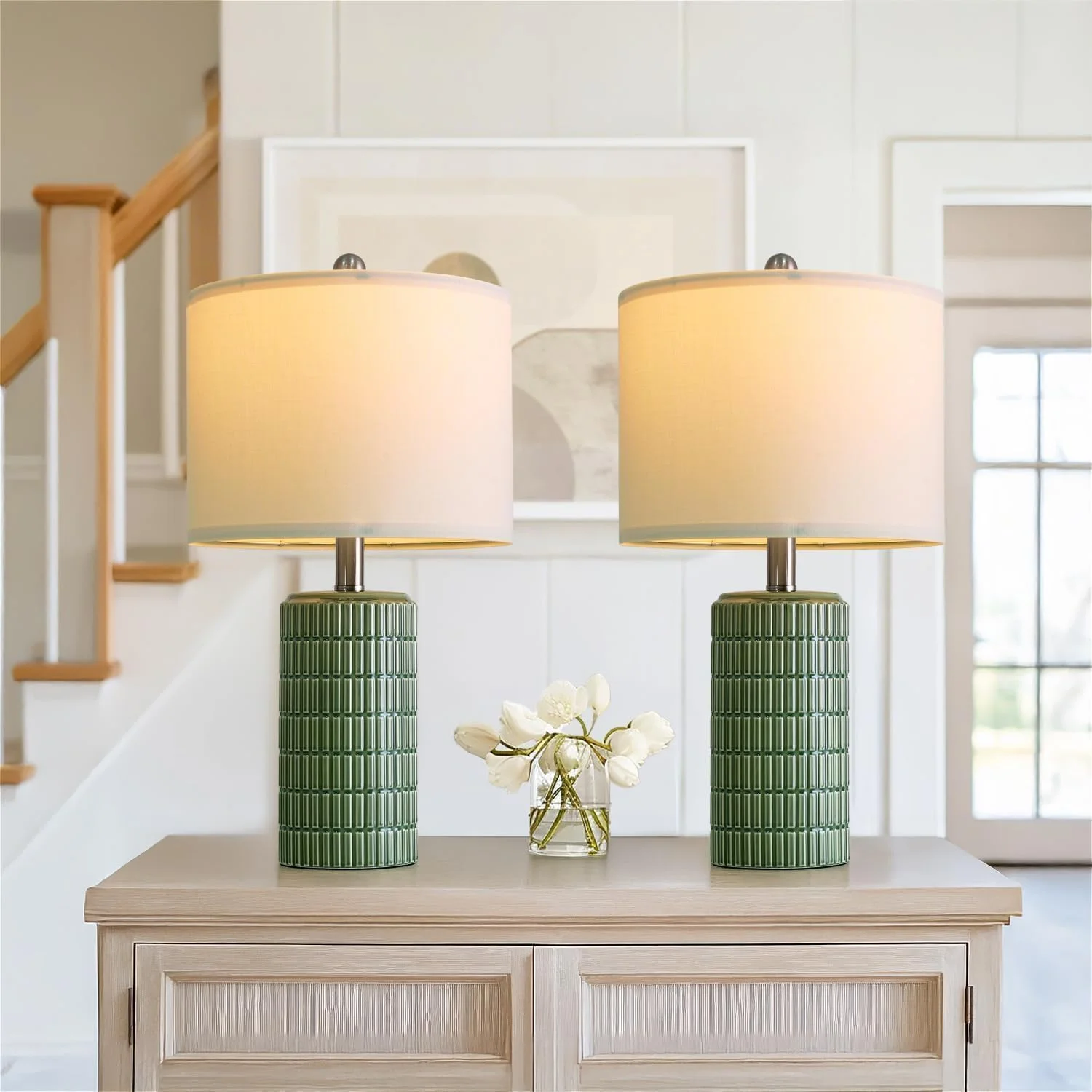 20.75 Small Modern Ceramic Table Lamp Set of 2 - Image 13