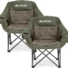 2 Pack Camping Chairs Oversized Padded Camping Chair Heavy-Duty Foldable Camping Chairs with Cup Holder and