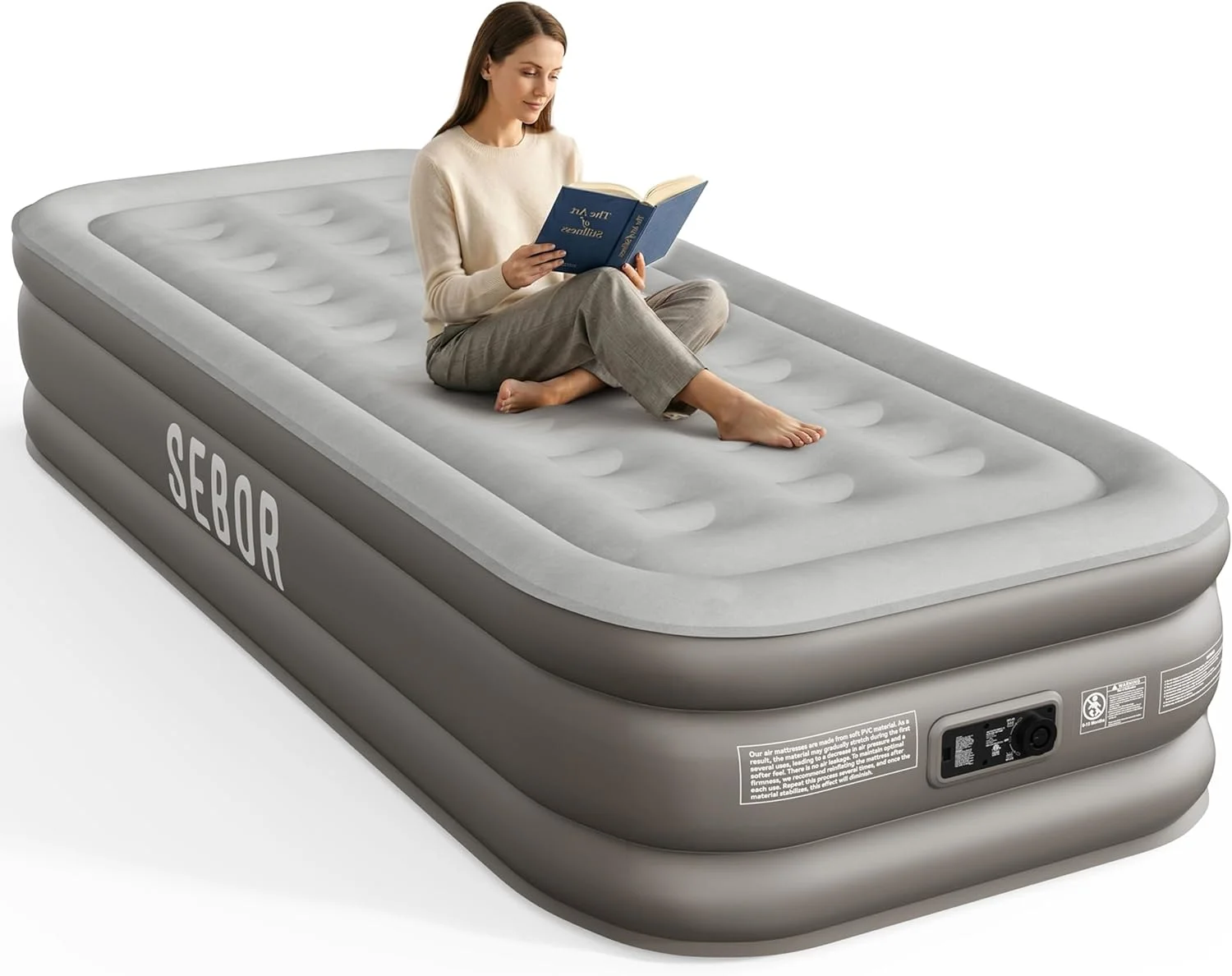 Air Mattress Queen with Built-in Pump 18, Comfortable Self-Inflating Blow up Mattress with High-Speed Pump - Image 3