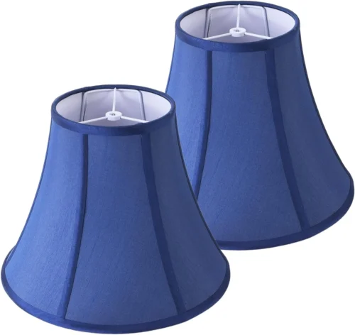Alternative view of White Bell Lamp Shades Set of 2 Medium Shade 6.7``Top x 13``Bottom x 10``High(Spider) Traditional Lampshade for