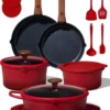 20pcs Titanium Cookware Set, Pots and Pans Set Detachable Handle