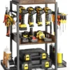 Power Tool Organizer Garage Storage Organization Shelving Tool Holder Drill Rack Shelf Rolling Cart Open Tool - For Garage Organization