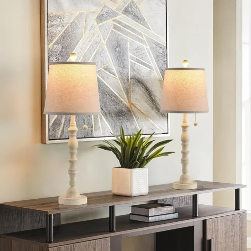 Alternative view of Modern Farmhouse Table Lamp Bedside Reading Lamps Living Room End Tables Set Lamps for Night Stands Bedroom