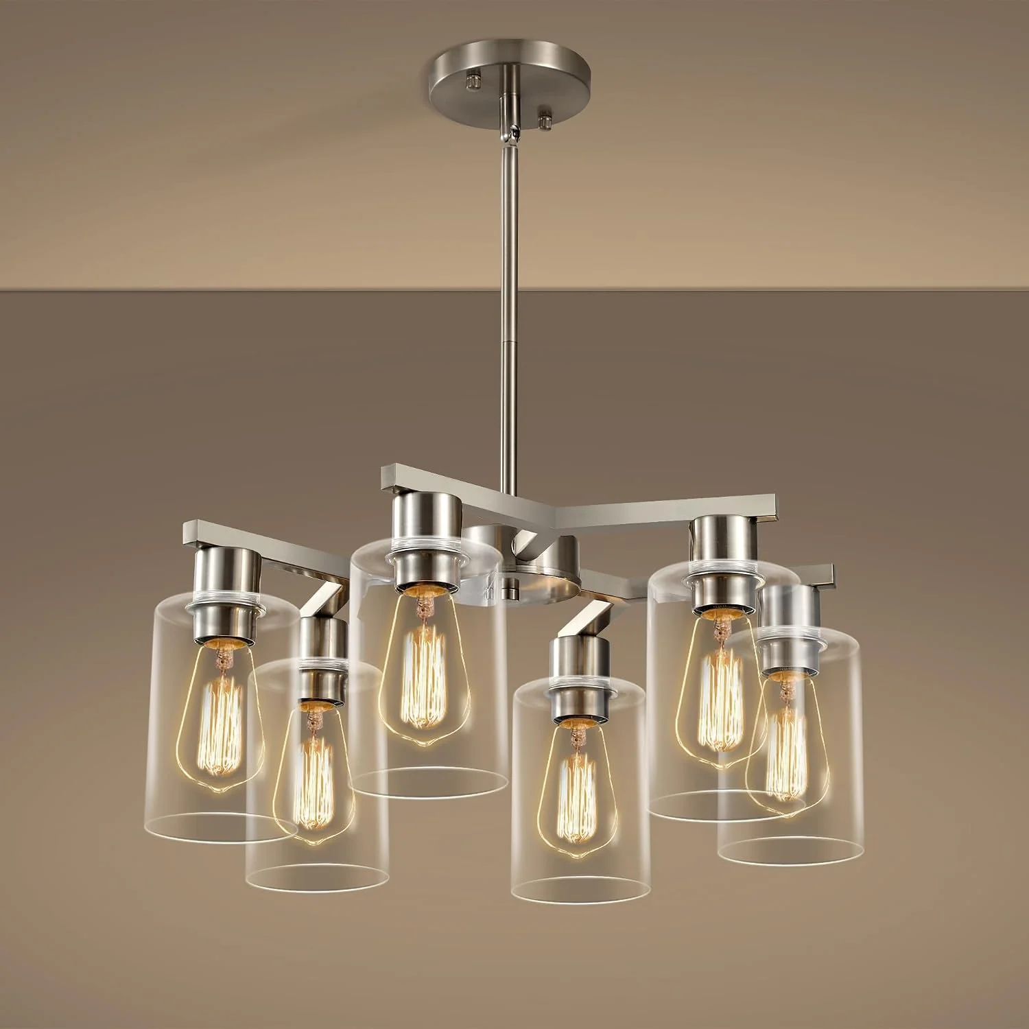 4-Light Modern Farmhouse Black Chandelier - Image 8