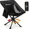 Portable Camping Chairs Compact, 360?? Swivel Folding Chair, Lightweight 3.5lbs, Metal Frame Holds up to 330lbs