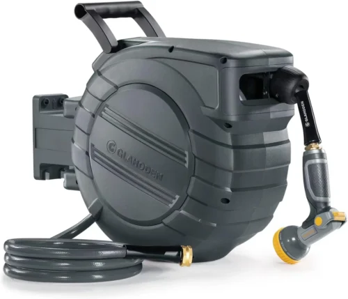 Retractable Garden Hose Reel 5/8 in x 100 ft Upgraded UV Resistant Heavy Duty Automatic Hose Reel Wall Mount