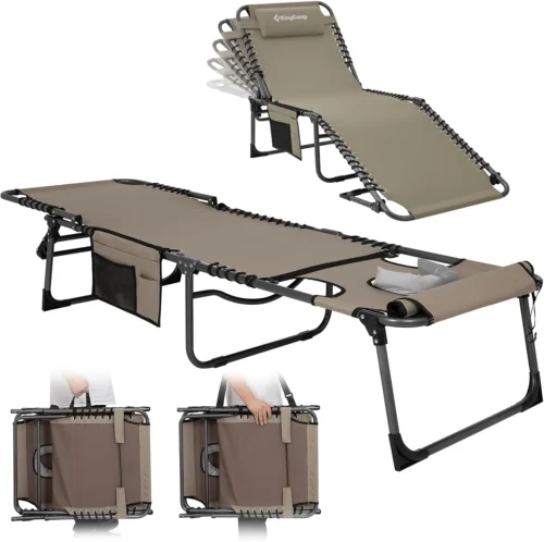Lounge Chair with face Hole & Canopy Shade, 400LBS Folding Portable Tanning Chair with face Hole