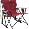 Outdoor Kickback Rocker Outdoor Rocking Chair with Beverage Holder