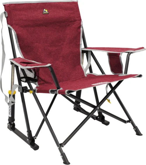 Outdoor Kickback Rocker Outdoor Rocking Chair with Beverage Holder