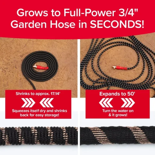 Alternative view of Hose 50 FT Copper Head Expandable Garden Hose, As Seen on TV, 360?? swiveling pocket pivot connector
