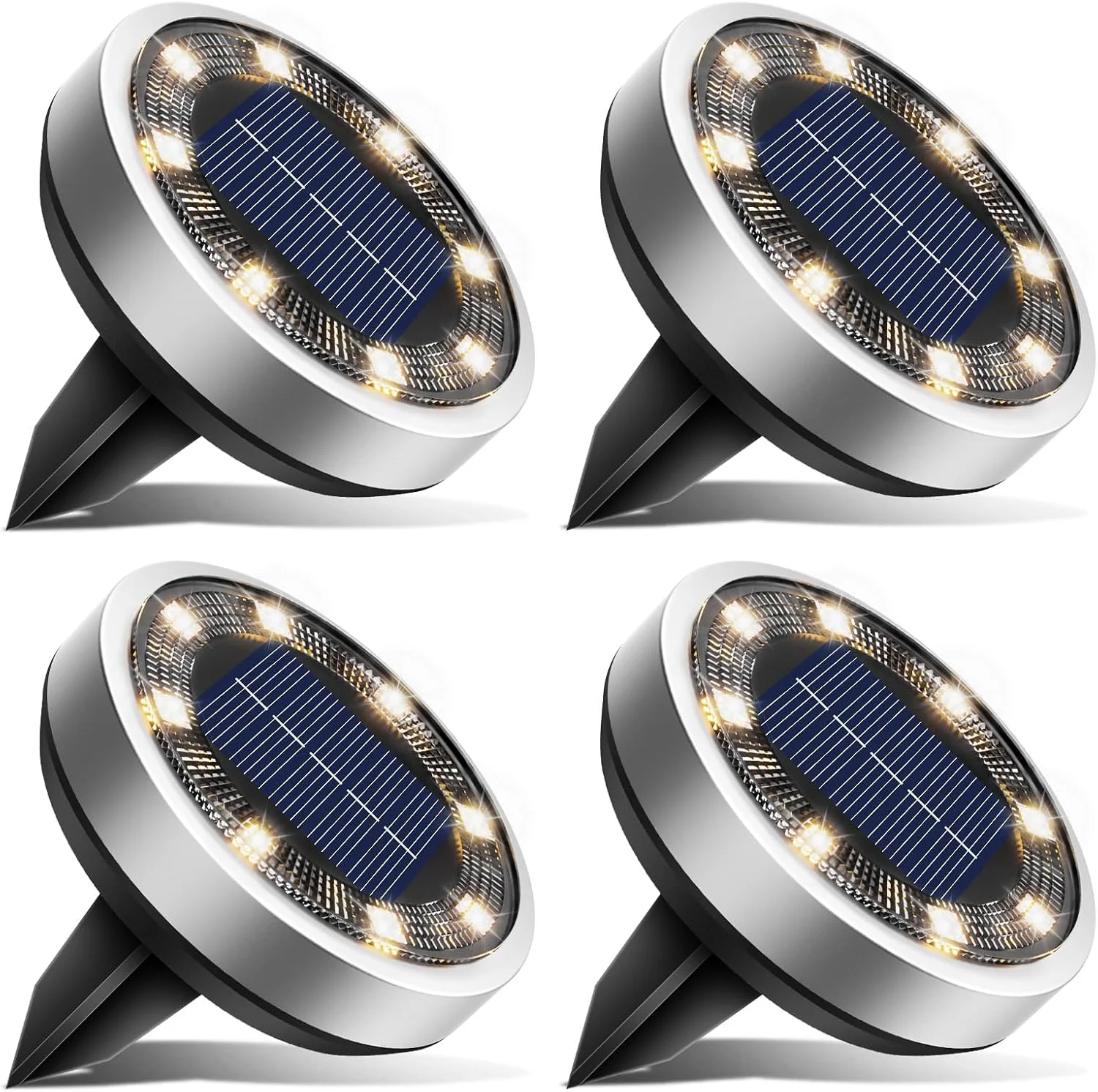 16 Pack Solar Lights Outdoor Waterproof, 8 LED Solar Ground Lights - For Home Projects - Image 5