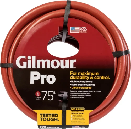Pro Commercial 3/4 x 75' Heavy Duty Water Hose, Durable and Kink Resistant 75 ft Garden Hose