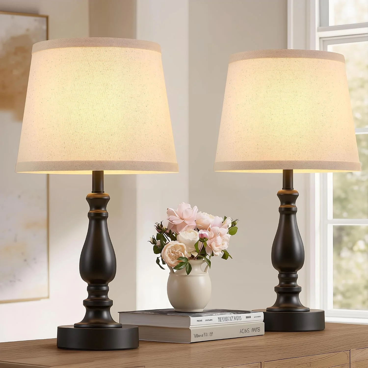 Nook Lamps for Bedroom Set of 2, Dimmable, Bulb Included - Image 2