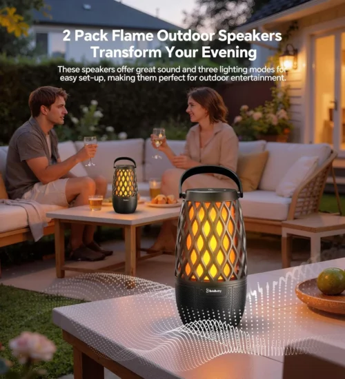Alternative view of Speakers Gifts for Men Bluetooth Speaker with Lights Multi-Sync up to 100 Speakers Auto-Pairing HD Stereo Sound