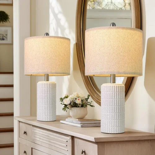 20.75 Small Modern Ceramic Table Lamp Set of 2