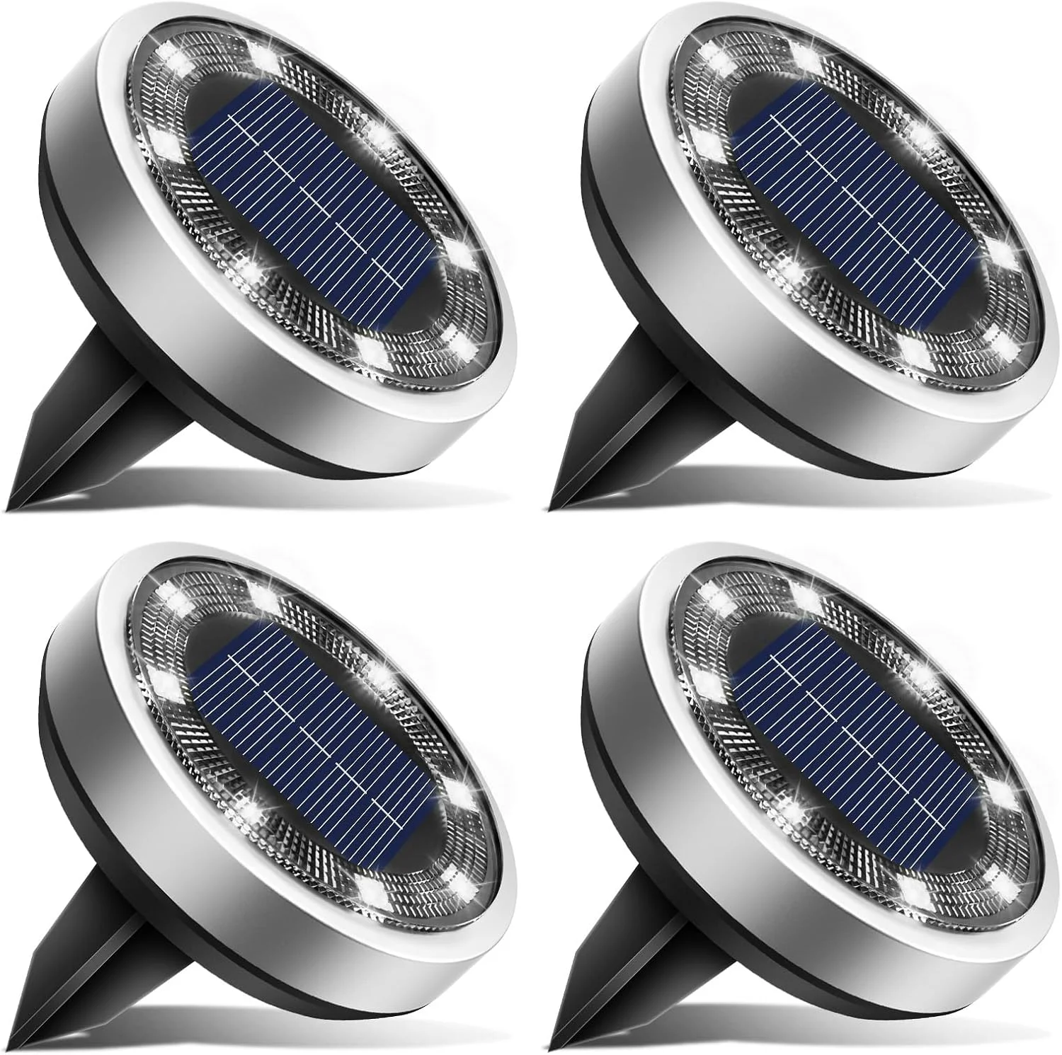 16 Pack Solar Lights Outdoor Waterproof, 8 LED Solar Ground Lights - For Home Projects - Image 4