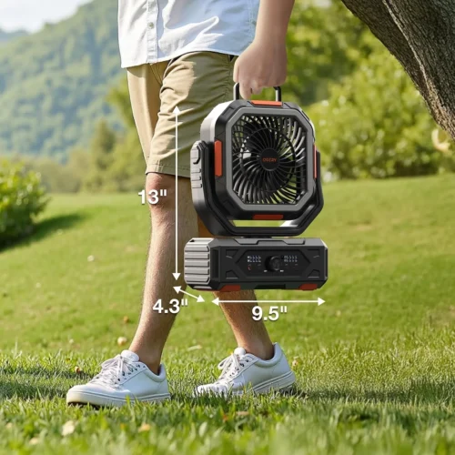 Alternative view of Portable Fan Rechargeable, 30000mAh Camping Fan for Tent, RV & Outdoor with Up to 322H Runtime