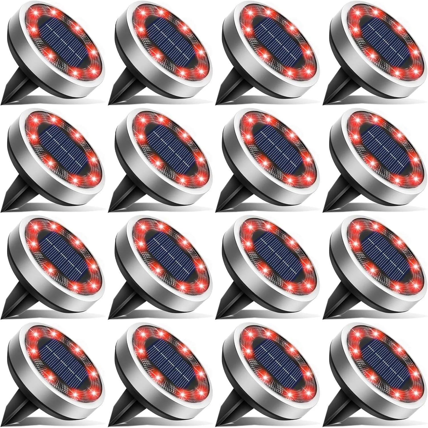 16 Pack Solar Lights Outdoor Waterproof, 8 LED Solar Ground Lights - For Home Projects - Image 20