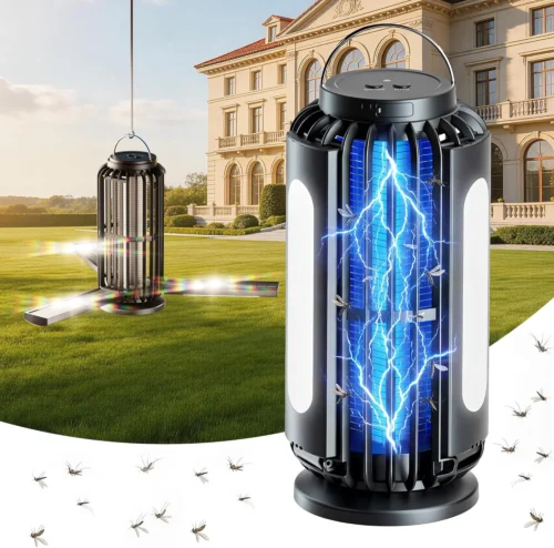 Alternative view of 2 Pack Solar Bug Zapper, 3 Solar Charging Panels, 4200V Mosquito Zapper, IP67 Waterproof