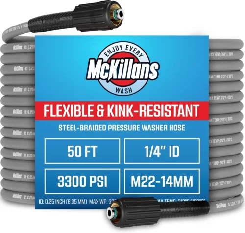 Alternative view of QC Installed Pressure Washer Hose 50 ft, Flexible & Kink-resistant, Steel-Braided & Durable- 3/8 QC