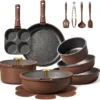 21pcs Pots and Pans Set, Nonstick Cookware Set Detachable Handle