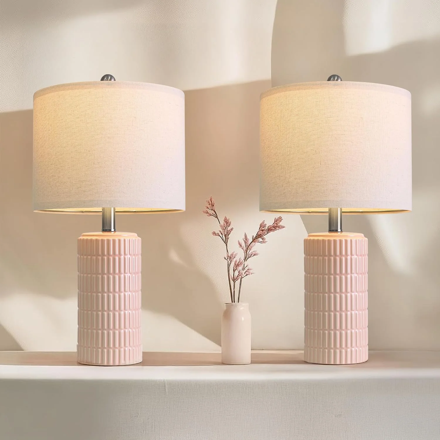 20.75 Small Modern Ceramic Table Lamp Set of 2 - Image 6