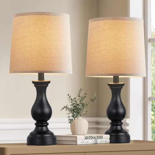 Alternative view of Farmhouse Table Lamp Set of 2, Rustic Lamp for Bedroom Living Room
